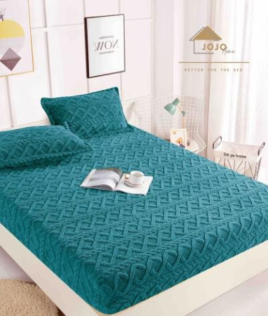 Huse de pat Tricot, pat dublu - Husa De Pat Cocolino Cu Elastic, Pat Dublu, Model Tricot, Verde