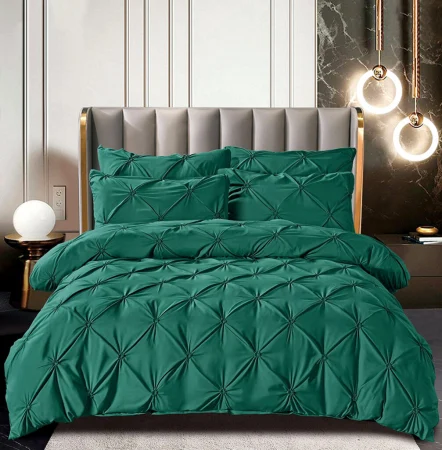 Lenjerii Pliuri cu Elastic - Lenjerie cu Pliuri si Cearsaf cu Elastic , Verde