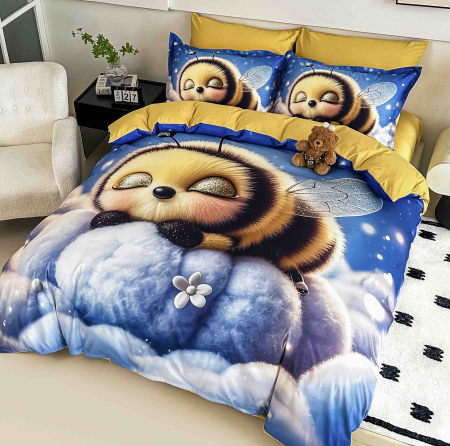 Lenjerie De Pat 5D, 1 Persoana, 4 Piese, Finet Premium [1]