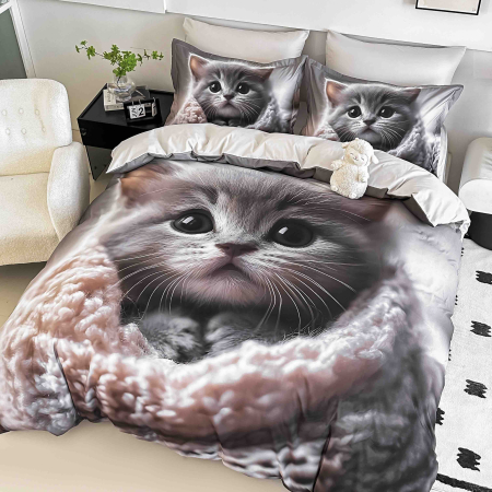 Lenjerie De Pat 5D, 1 Persoana, 4 Piese, Finet Premium [1]