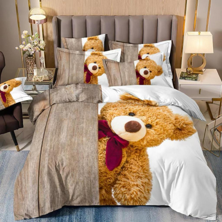 Lenjerii bumbac Finet 3D - Lenjerie de pat 6 Piese Finet Premium - LPBF6P132