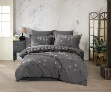 Lenjerii Bumbac Poplin 2 Persoane - Lenjerie-de-pat-bumbac-poplin-broderie-lida-gri-casimi-p1