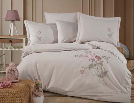 Lenjerii Bumbac Poplin 2 Persoane - Lenjerie-de-pat-bumbac-poplin-broderie-palmyra-tas