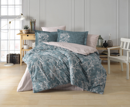 Lenjerii Bumbac Poplin 2 Persoane - Lenjerie-de-pat-bumbac-poplin-dream-turkuaz-casimi-p1