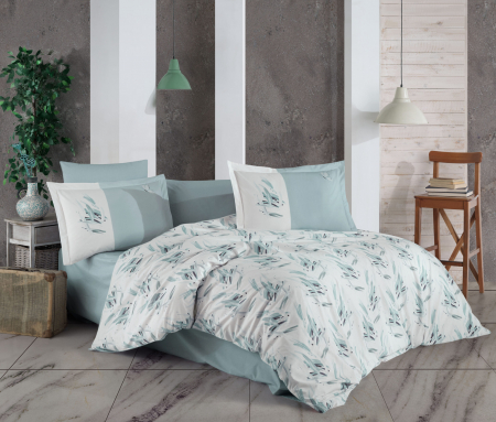 Lenjerii Bumbac Poplin 2 Persoane - Lenjerie-de-pat-bumbac-poplin-estate-albastru-casimi-p1
