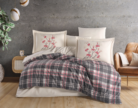 Lenjerii Bumbac Poplin 2 Persoane - Lenjerie-de-pat-bumbac-poplin-margaret-siyah