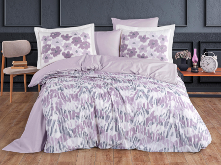 Lenjerii Bumbac Poplin 2 Persoane - Lenjerie-de-pat-bumbac-poplin-penny-lila