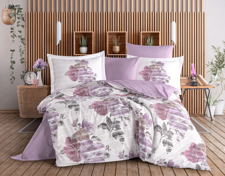 Lenjerii Bumbac Poplin 2 Persoane - Lenjerie-de-pat-bumbac-poplin-sara-mov