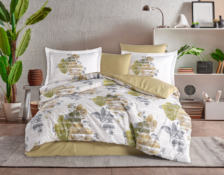 Lenjerii Bumbac Poplin 2 Persoane - Lenjerie-de-pat-bumbac-poplin-sara-yesil