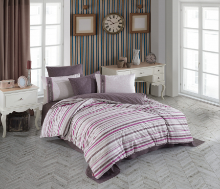 Lenjerii Bumbac Ranforce 2 Persoane - Lenjerie De Pat, Bumbac Ranforce, 2 Persoane, Clara Bej