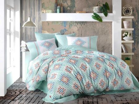 Lenjerii Bumbac Ranforce 2 Persoane - Lenjerie De Pat, Bumbac Ranforce, 2 Persoane, Crystal Turqoise