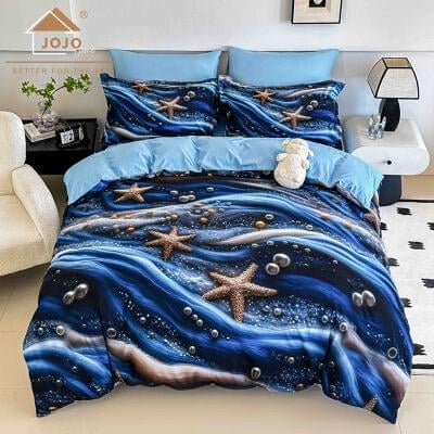 Lenjerii De Pat, Imprimeu 5D, Cu Elastic, 2 Persoane - lenjerie-de-pat-imprimeu-5d-pat-dublu-cearsaf-cu-elastic-lpbf6p5d17