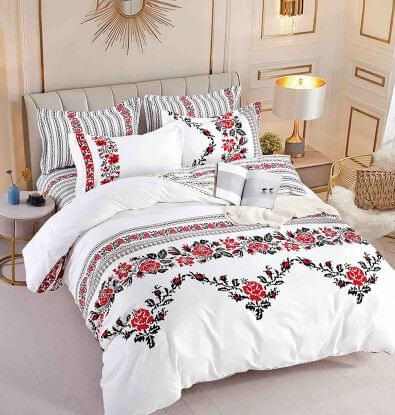Lenjerii Finet Premium 1 Persoana - Lenjerie pat 1 Persoana Bumbac Finet 4 piese RJ 126