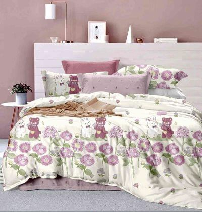 Lenjerii Finet Premium 1 Persoana - Lenjerie pat 1 Persoana Bumbac Finet 4 piese RJ 147