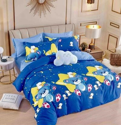 Lenjerii Finet Premium Cu Elastic 2 Persoane - Lenjerie pentru pat dublu din Bumbac Finet compusa din 6 piese, cearceaf cu Elastic, Pat 2 Persoane