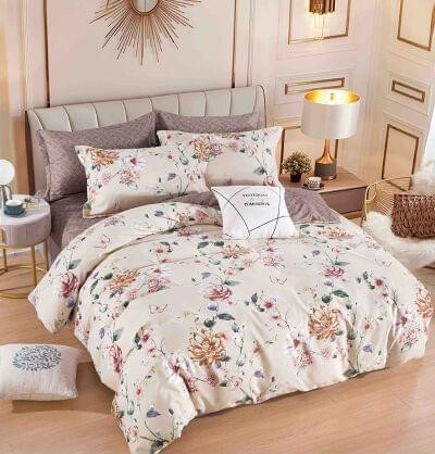 Lenjerii Finet Premium Cu Elastic 2 Persoane - Lenjerie pentru pat dublu din Bumbac Finet compusa din 6 piese, cearceaf cu Elastic, Pat 2 Persoane