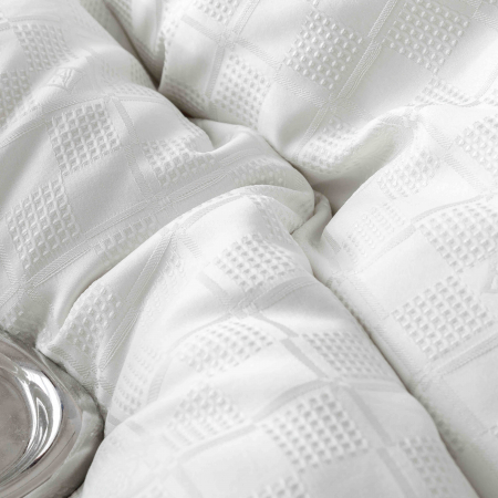 Lenjerie pat 2 persoane, 6 piese, din jacquard finetat, alb [6]