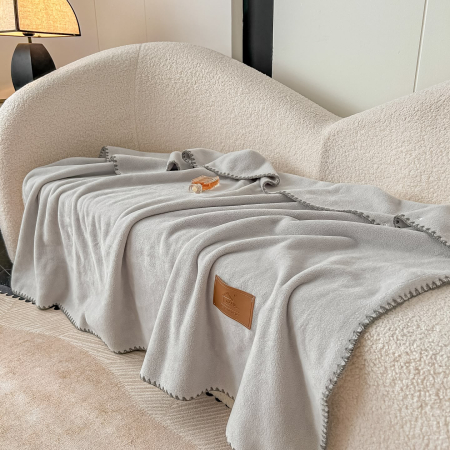 Patura Premium Tip Casmir cu Capsa 100x140 cm - Gri Deschis [1]