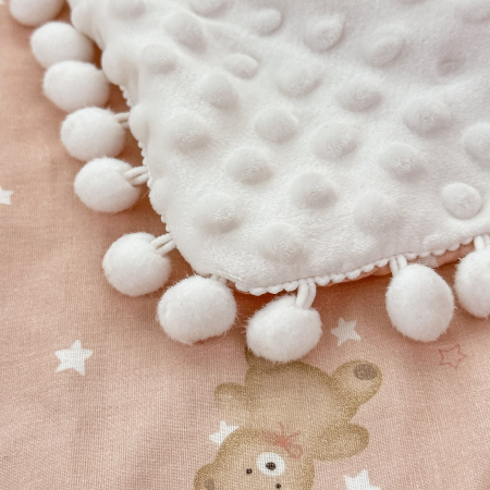 Patura Pufoasa Copii cu Ciucuras, Cute Bears 100 x 150 cm [4]