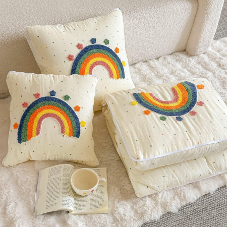 PiloPerna Rainbow 2 in 1 - Pilota transformabila in perna, 100% Bumbac, Casimi [2]