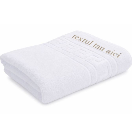Prosoape Personalizate - Prosop Baie din Bumbac 100%, 30 x 50 cm, Alb, Broderie Personalizata