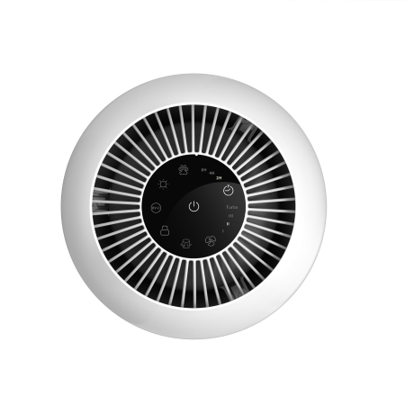 Purificator de aer Evoair, Yuvo, Lampă UV-C, Filtru 3in1, True Hepa, Carbon Activ, Pre-filtru, 4 viteze, Funcție Polen/Animale, Mod Noapte, Blocare Ecran, Lumină Ambientală, Alb [4]