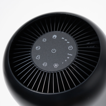 Purificator de aer Evoair, Yuvo, Lampă UV-C, Filtru 3in1, True Hepa, Carbon Activ, Pre-filtru, 4 viteze, Funcție Polen/Animale, Mod Noapte, Blocare Ecran, Lumină Ambientală, Negru [2]