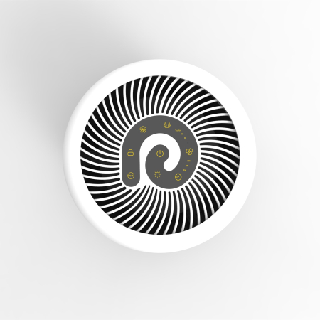 Purificator de aer Evoair, YuvoSpin, Lampă UV-C, Filtru 3in1, True Hepa, Carbon Activ, Pre-filtru, 4 viteze, Funcție Polen/Animale, Mod Noapte, Blocare Ecran, Lumină Ambientală, Alb [2]