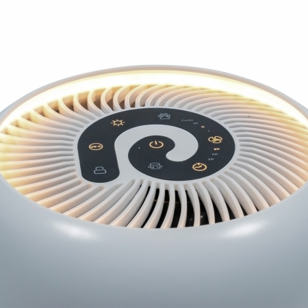 Purificator de aer Evoair, YuvoSpin, Lampă UV-C, Filtru 3in1, True Hepa, Carbon Activ, Pre-filtru, 4 viteze, Funcție Polen/Animale, Mod Noapte, Blocare Ecran, Lumină Ambientală, Alb [4]