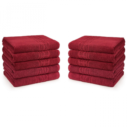Set 10 Prosoape, Bumbac 100% - Set 10 Prosoape, Bumbac 100%, Model Grecesc, Bordo