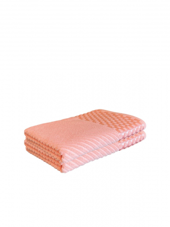 PROSOAPE - Set 2 Prosoape de Baie din Bumbac 100%, Tip Jacquard, Corai