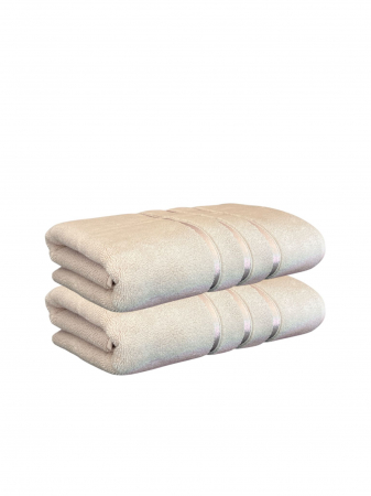 Prosop Baie, MicroBumbac 100%, Ultra Pufos - Set 2 Prosoape Baie din Microbumbac 100%, Ultra Pufos, Model Dungi Soft - Light Liliac