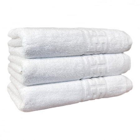 Set 3 Prosoape, Bumbac 100% - Set 3 Prosoape, Bumbac 100%, Model Grecesc, Alb