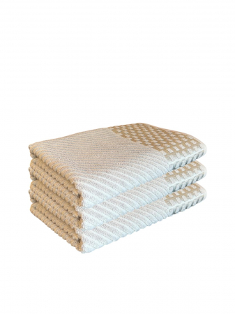 PROSOAPE - Set 3 Prosoape de Baie din Bumbac 100%, Tip Jacquard, Gri
