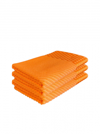 PROSOAPE - Set 3 Prosoape de Baie din Bumbac 100%, Tip Jacquard, Portocaliu