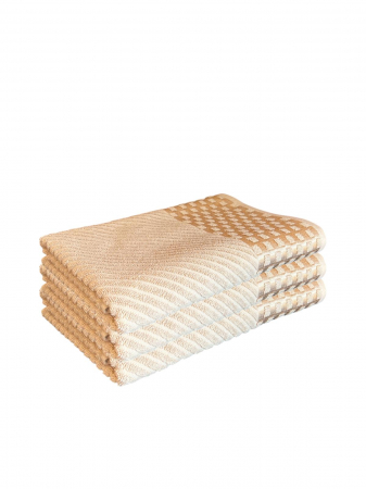 PROSOAPE - Set 3 Prosoape de Baie din Bumbac 100%, Tip Jacquard, Maro