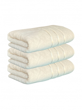 PROSOAPE - Set 3 Prosoape Baie din Microbumbac 100%, Ultra Pufos, Model Dungi Soft - Light Yellow