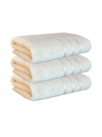 PROSOAPE - Set 3 Prosoape Baie din Microbumbac 100%, Ultra Pufos, Model Dungi Soft - Light Blue