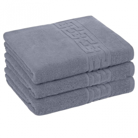 Set 3 Prosoape, Bumbac 100% - Set 3 Prosoape, Bumbac 100%, Model Grecesc, Gri