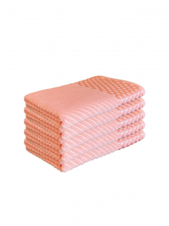 PROSOAPE - Set 4 Prosoape de Baie din Bumbac 100%, Tip Jacquard, Corai
