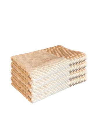 PROSOAPE - Set 4 Prosoape de Baie din Bumbac 100%, Tip Jacquard, Maro