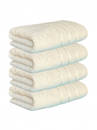 Prosop Baie, MicroBumbac 100%, Ultra Pufos - Set 4 Prosoape Baie din Microbumbac 100%, Ultra Pufos, Model Dungi Soft - Light Yellow