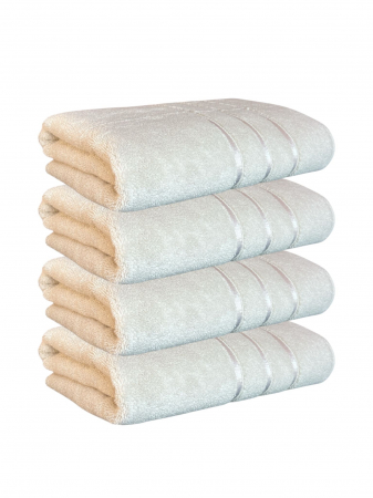 Prosop Baie, MicroBumbac 100%, Ultra Pufos - Set 4 Prosoape Baie din Microbumbac 100%, Ultra Pufos, Model Dungi Soft - Light Blue