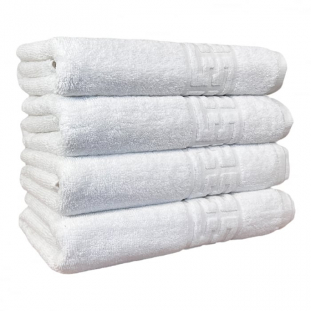 Set 4 Prosoape, Bumbac 100% - Set 4 Prosoape, Bumbac 100%, Model Grecesc, Alb