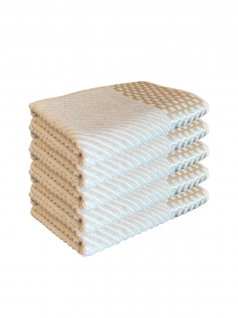 PROSOAPE - Set 5 Prosoape de Baie din Bumbac 100%, Tip Jacquard, Gri