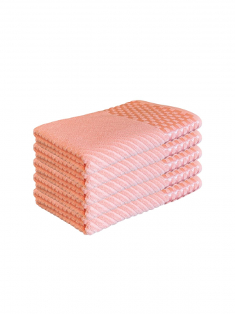 PROSOAPE - Set 5 Prosoape de Baie din Bumbac 100%, Tip Jacquard, Corai