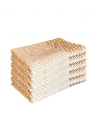 PROSOAPE - Set 5 Prosoape de Baie din Bumbac 100%, Tip Jacquard, Maro