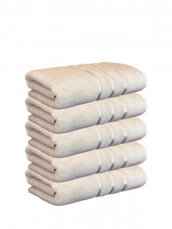 Prosop Baie, MicroBumbac 100%, Ultra Pufos - Set 5 Prosoape Baie din Microbumbac 100%, Ultra Pufos, Model Dungi Soft - Light Liliac