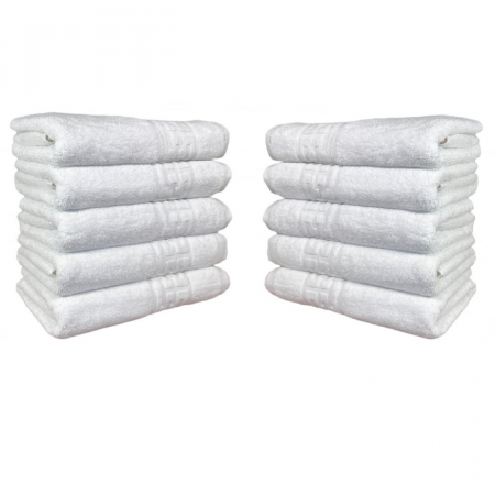 Set 10 Prosoape, Bumbac 100% - Set 10 Prosoape, Bumbac 100%, Model Grecesc, Alb