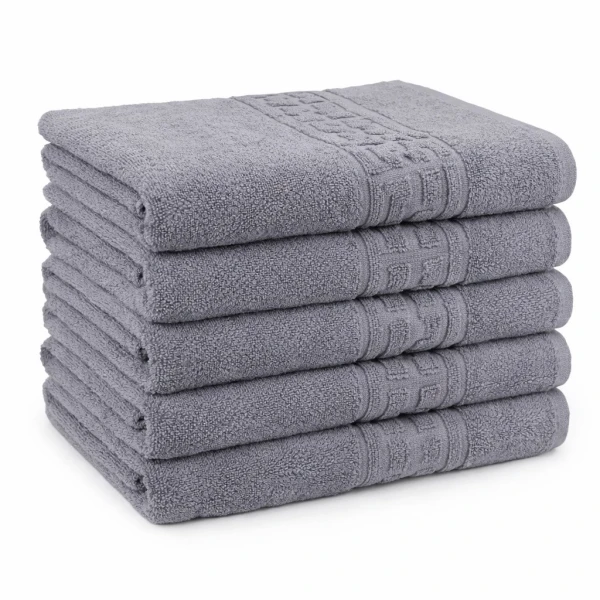 Set 5 Prosoape, Bumbac 100% - Set 5 Prosoape, Bumbac 100%, Model Grecesc, Gri